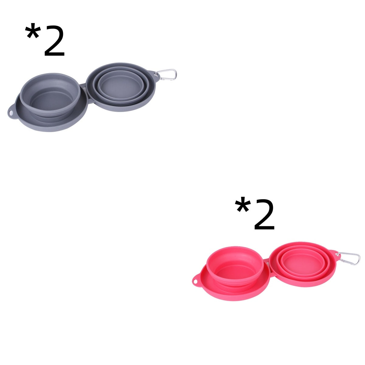 🐶 Gamelle Double Pliable en Silicone – Voyage &amp; Quotidien pour Chiens et Chats