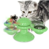 🐱 Jouet Éolienne Rotative pour Chat – Jouet Multifonction Intelligente avec Ventouse et Boules Lumineuses