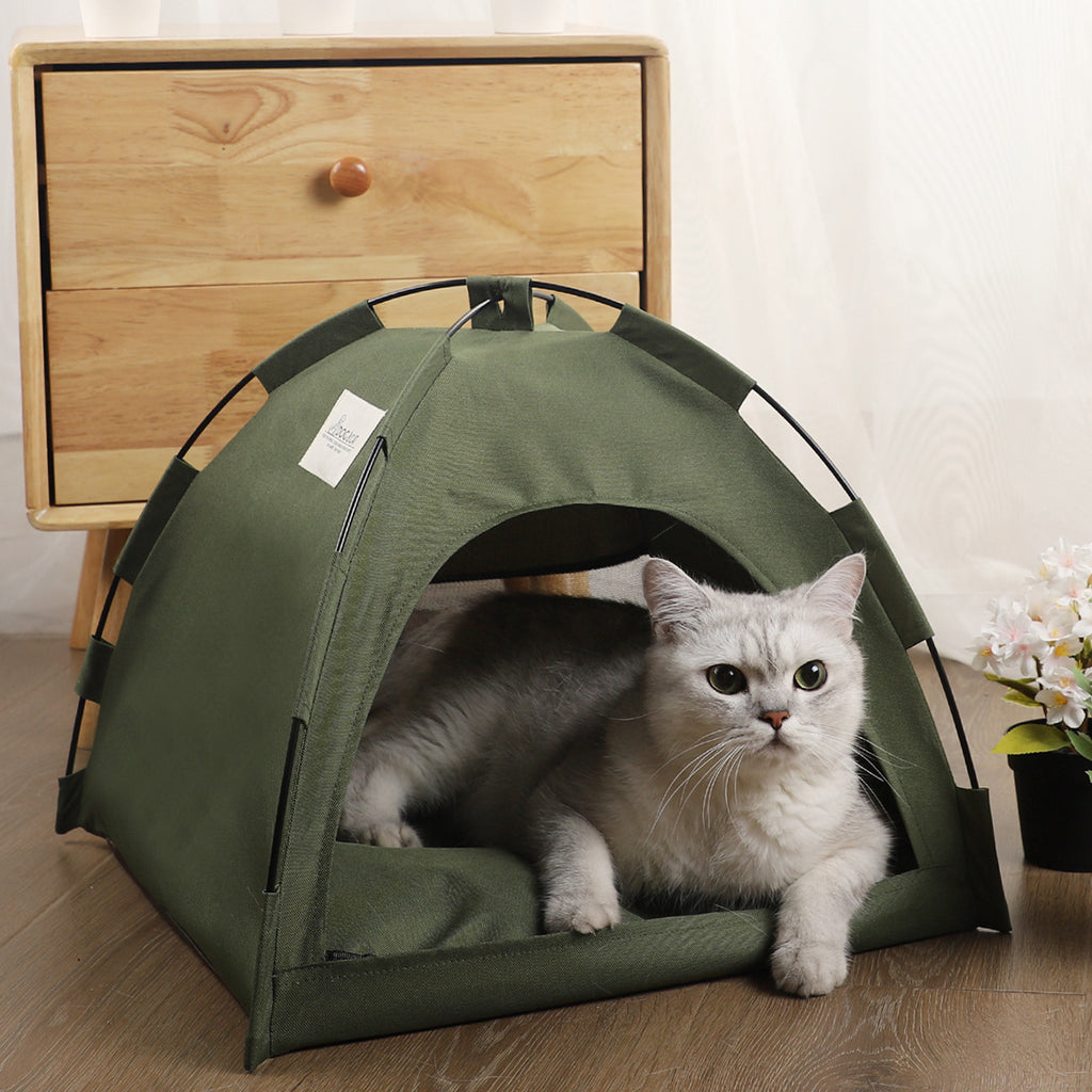 🏕️ Tente Lit pour Chat et Chien – Lit d’Intérieur et de Voyage avec Coussin