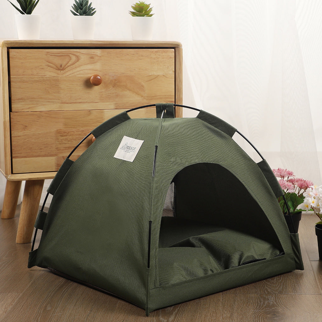 🏕️ Tente Lit pour Chat et Chien – Lit d’Intérieur et de Voyage avec Coussin